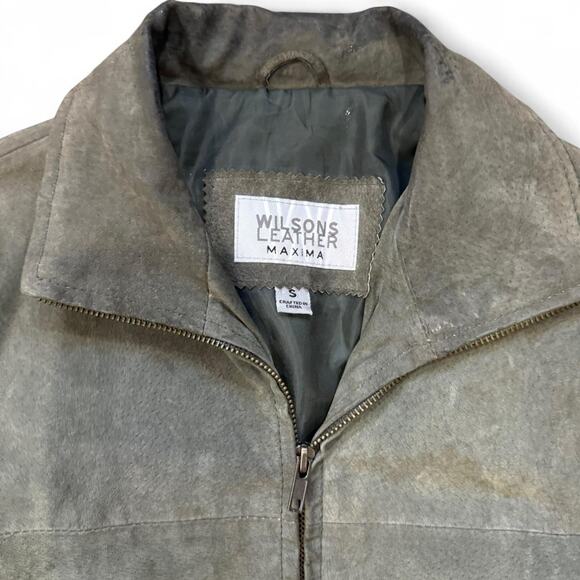 Vintage earthy tone rugged 90s faded green Wilson's Leather Maxima womens small - Picture 7 of 8